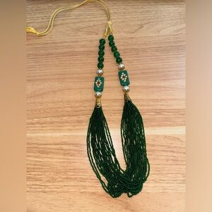 Indian wear green necklace long